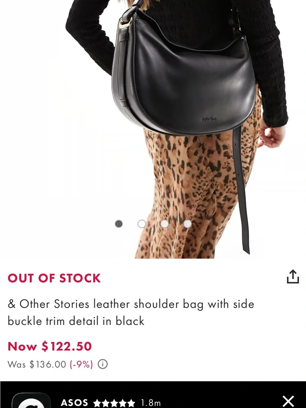 & Other Stories Leather Black Handbag